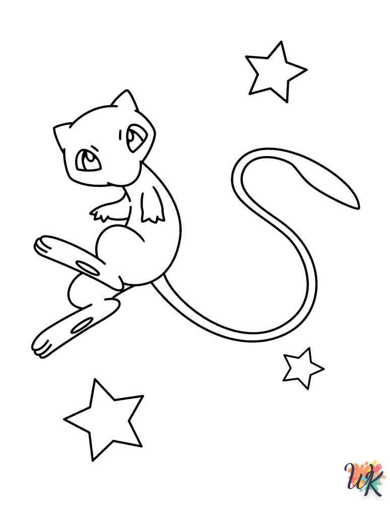 coloriage Mew  à imprimer pdf gratuit