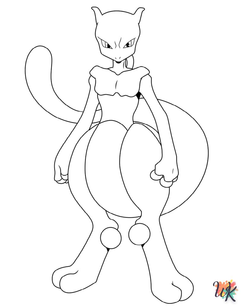 coloriage Mewtwo  a telecharger
