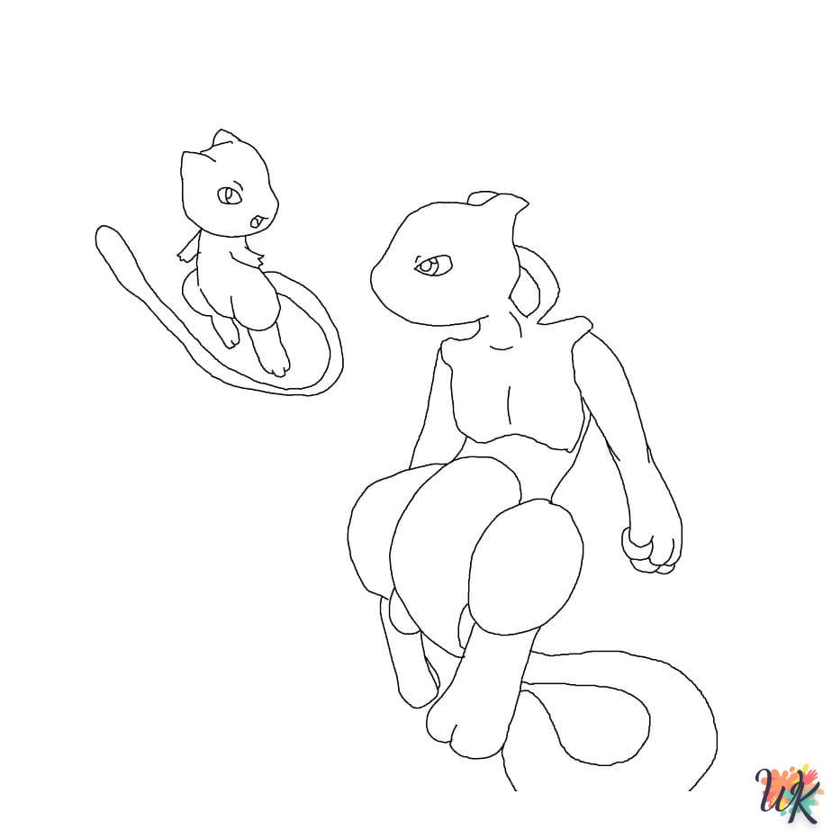 coloriage Mewtwo  pour enfant de 10 ans