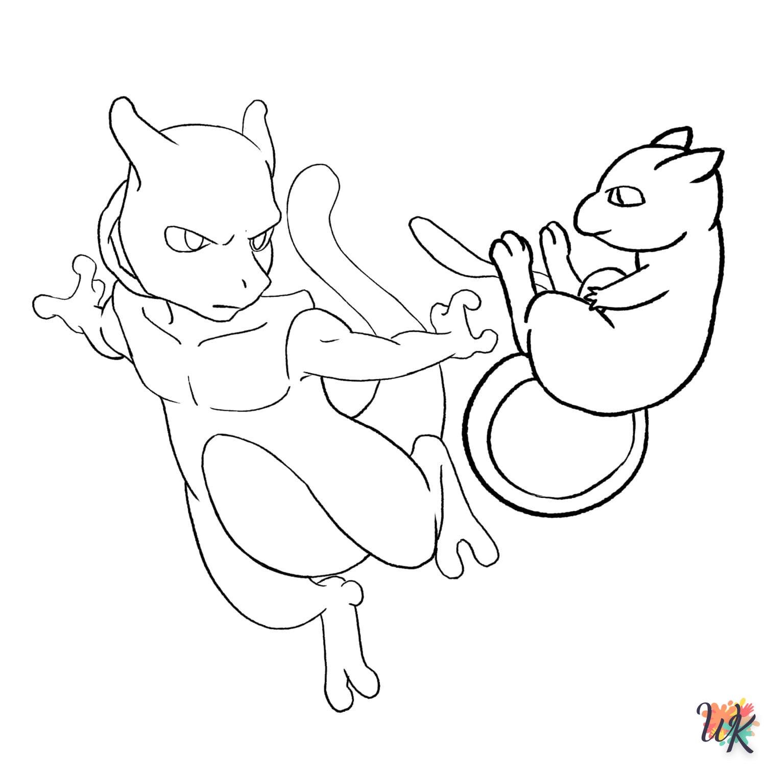 coloriage Mewtwo  à imprimer pour enfant de 12 ans