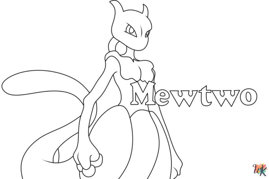 coloriage Mewtwo  enfant 7 ans a imprimer