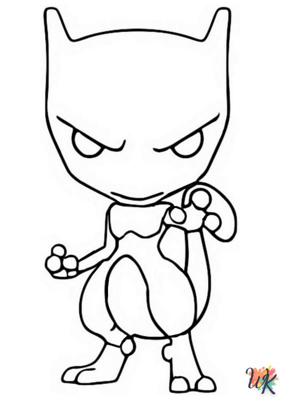 coloriage Mewtwo  à imprimer kawaii