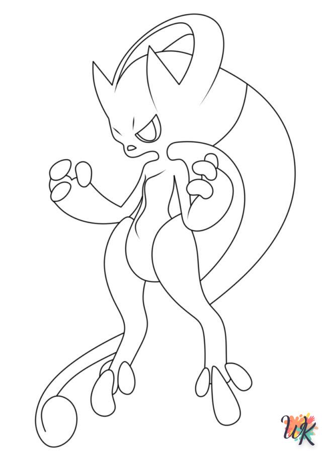 coloriage Mewtwo  enfant à imprimer