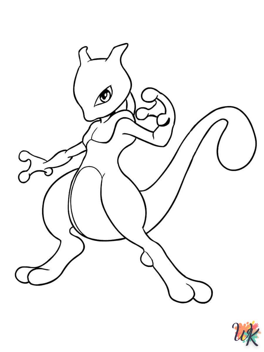 coloriage Mewtwo  pour enfant a imprimer