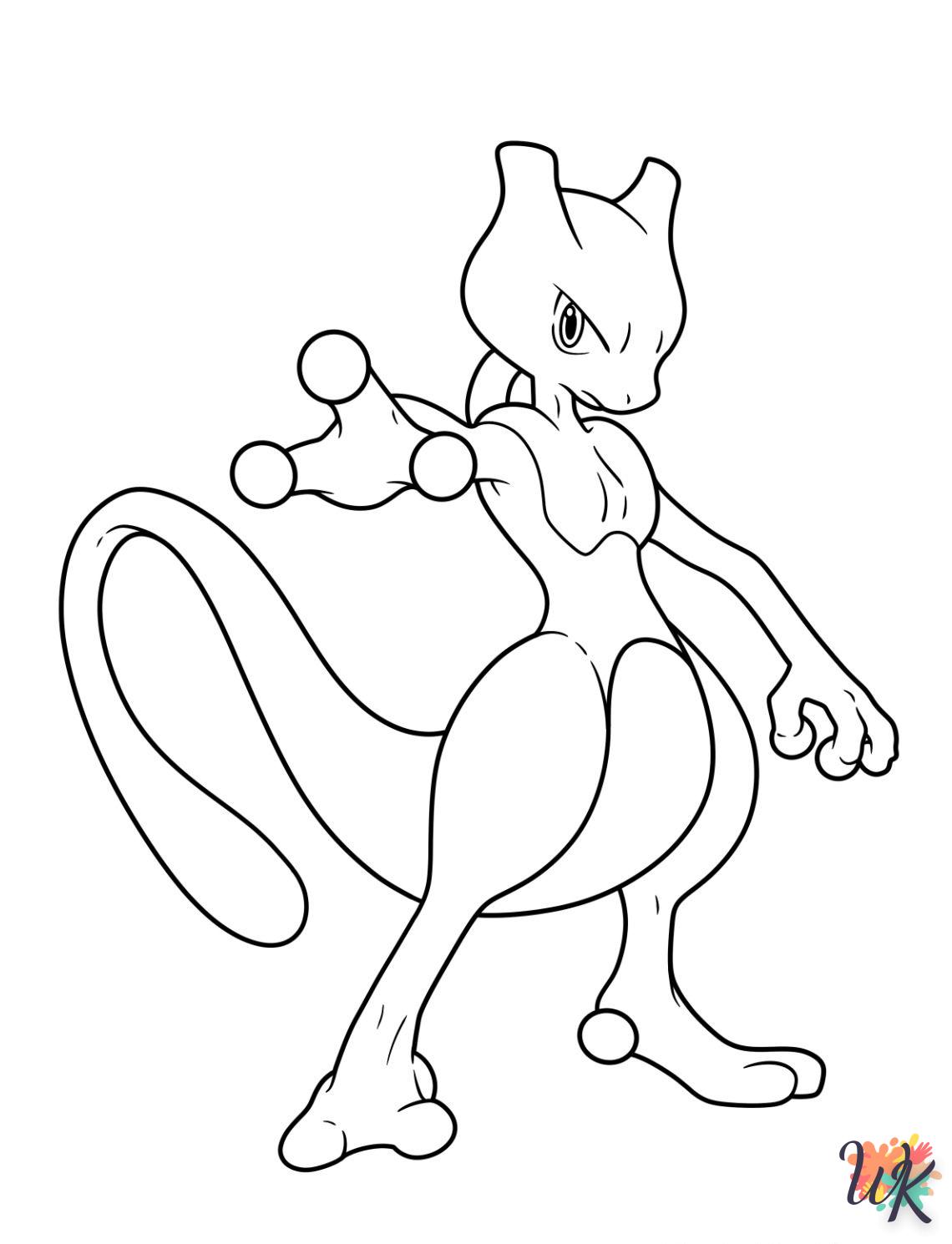 coloriage Mewtwo  en ligne pour bebe de 2 ans 1