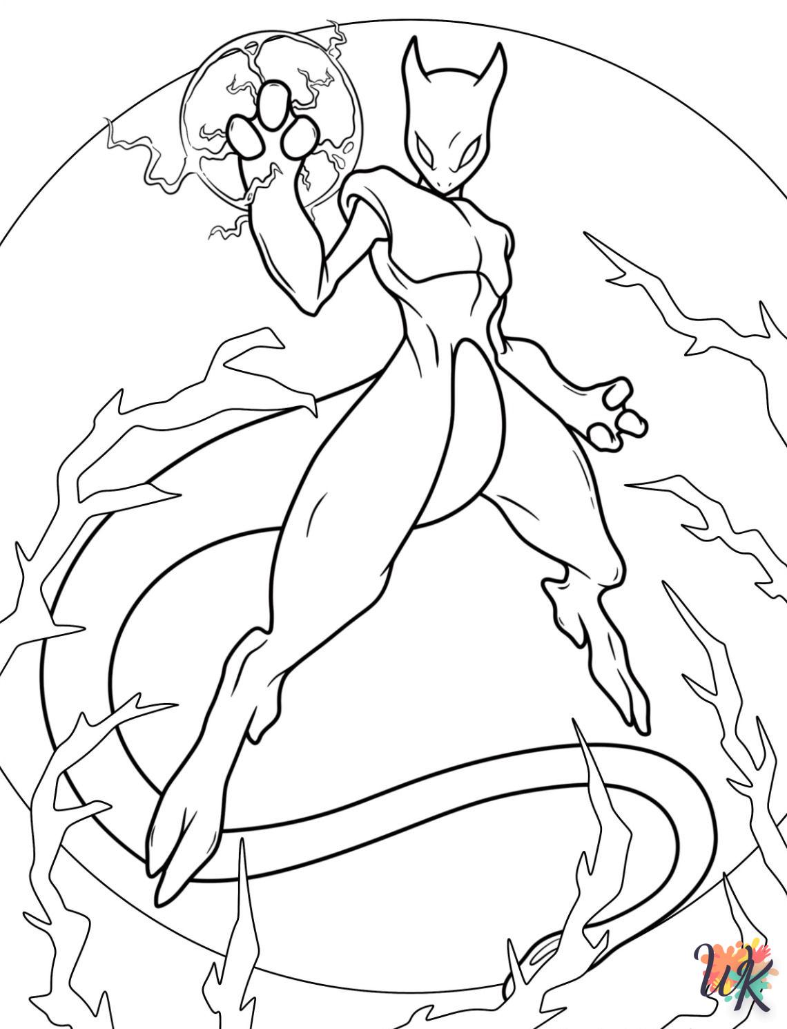 coloriage Mewtwo  magique à faire en ligne 1