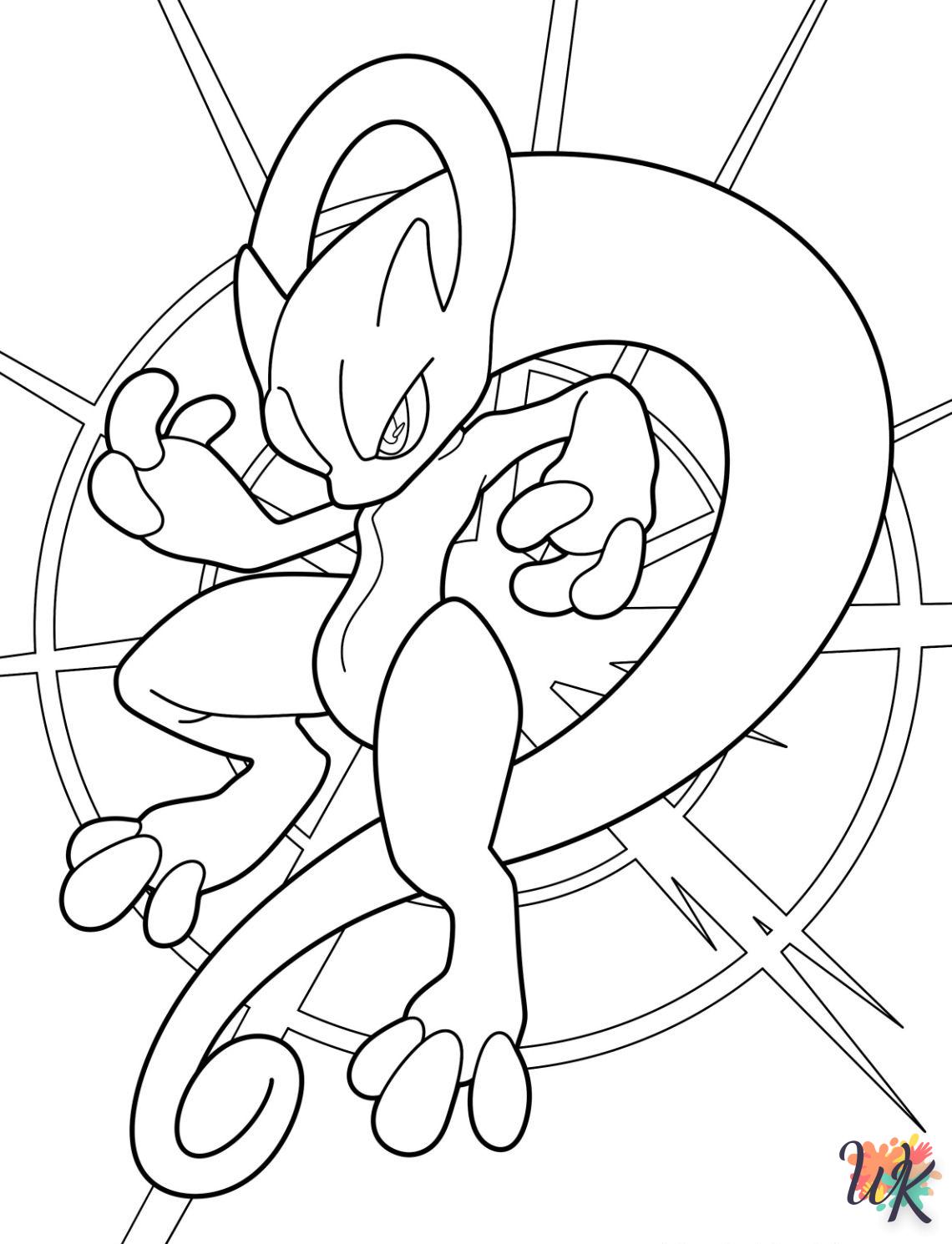 coloriage Mewtwo  gratuit à imprimer