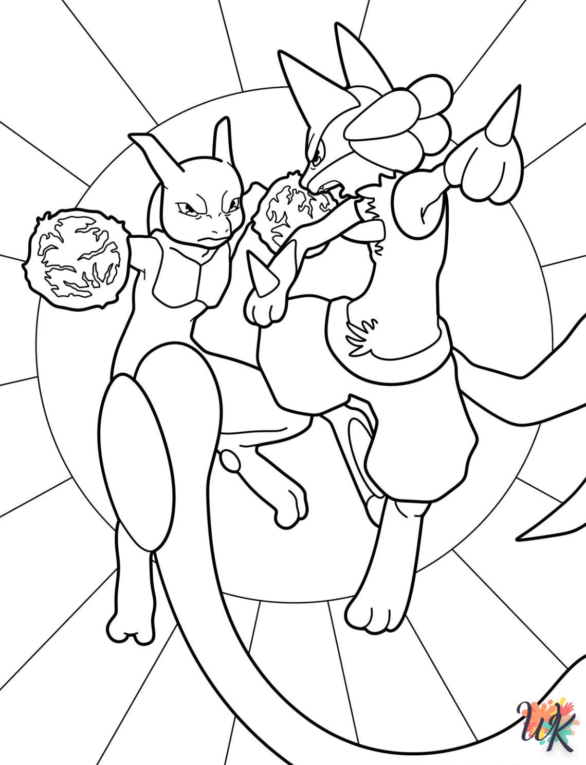 coloriage Mewtwo  et decoupage