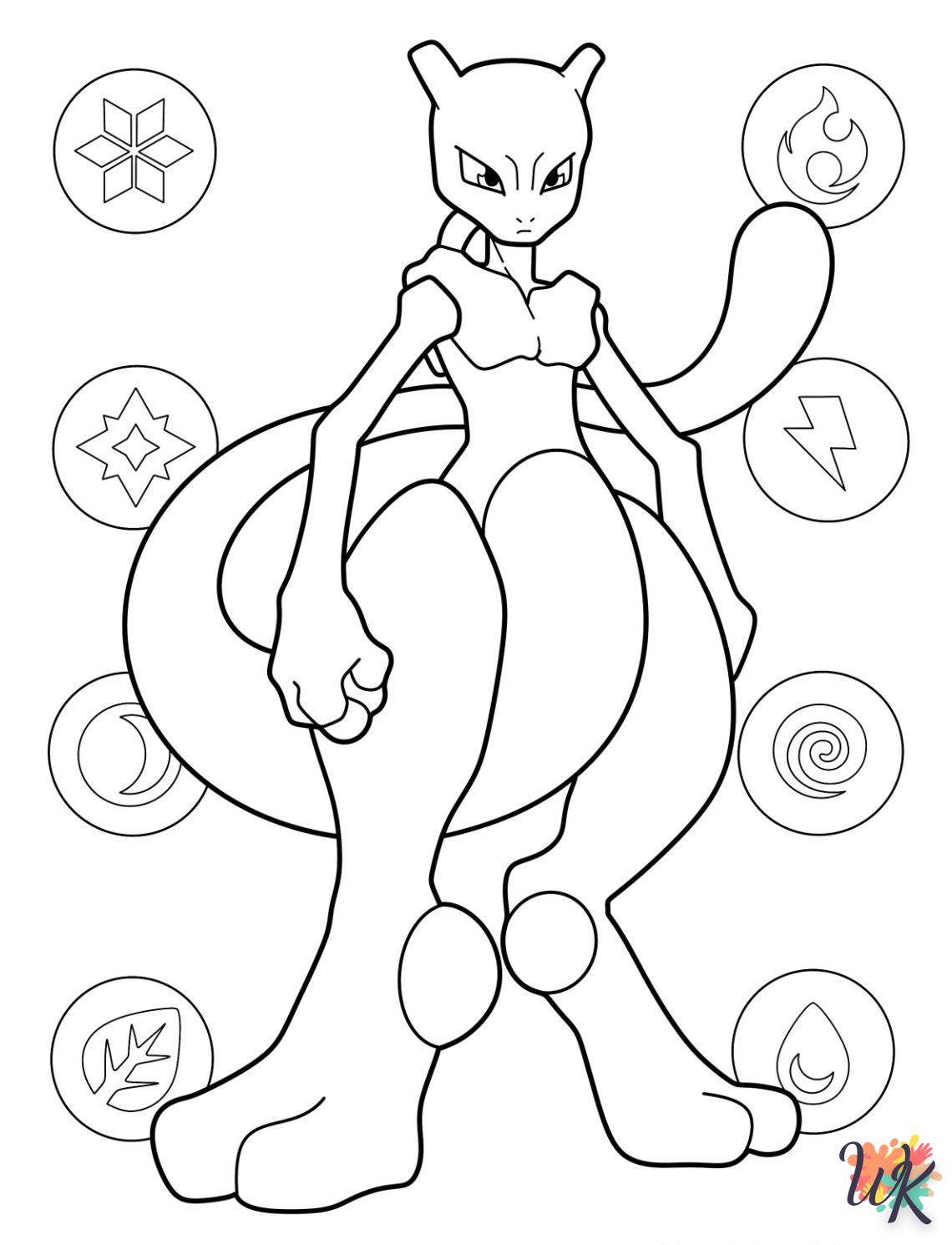 coloriage Mewtwo  enfant 2 ans a imprimer