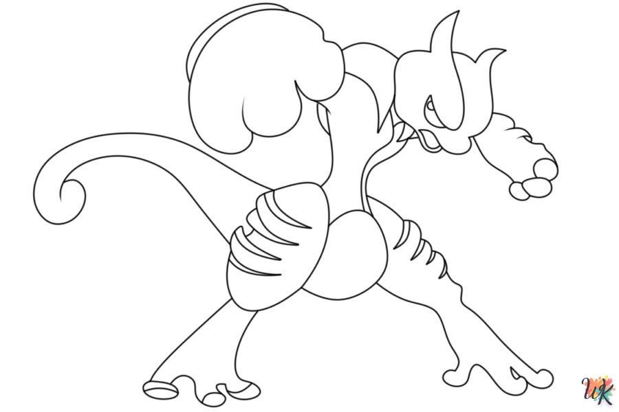 coloriage Mewtwo  enfant a imprimer