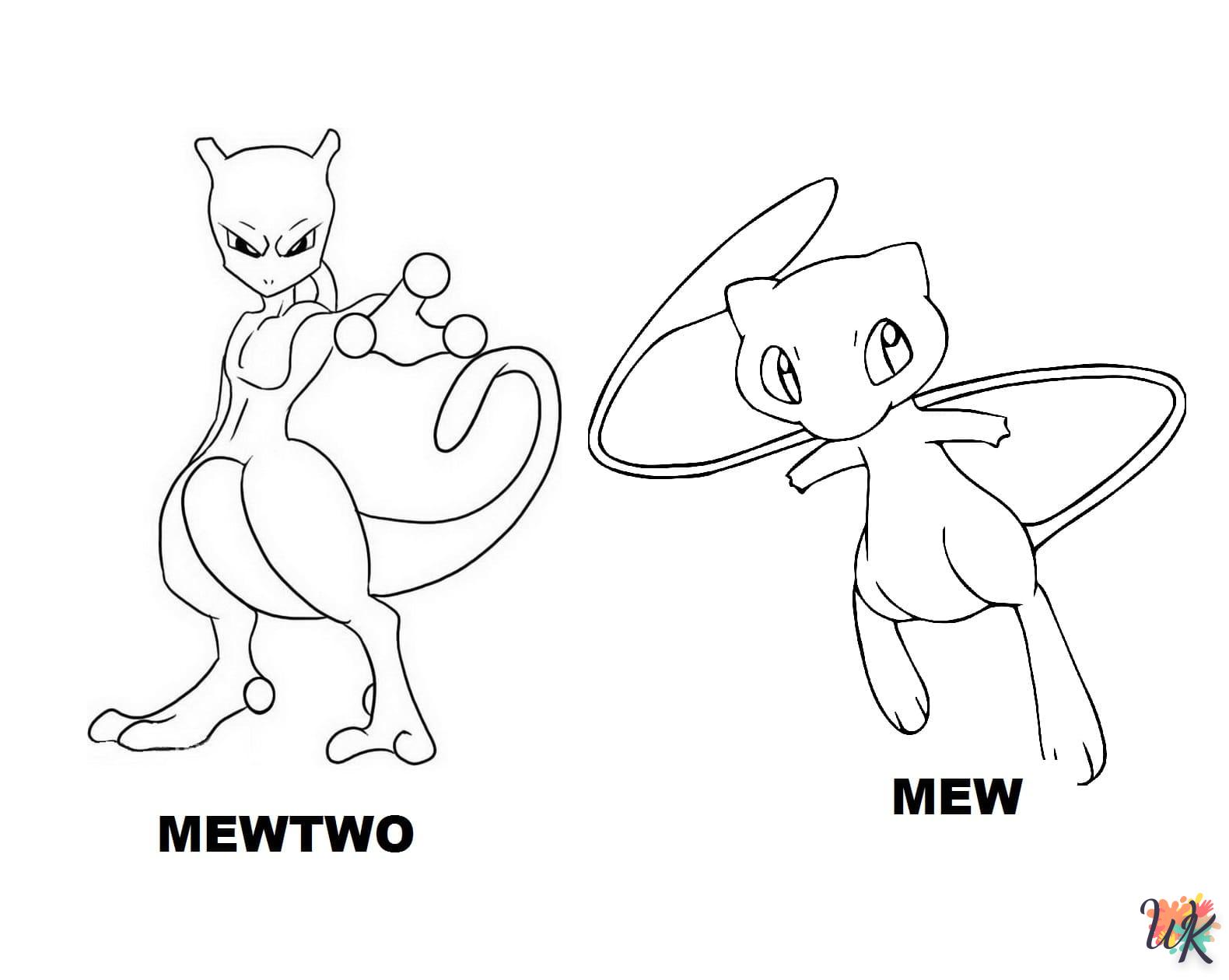 coloriage Mewtwo  enfant a imprimer