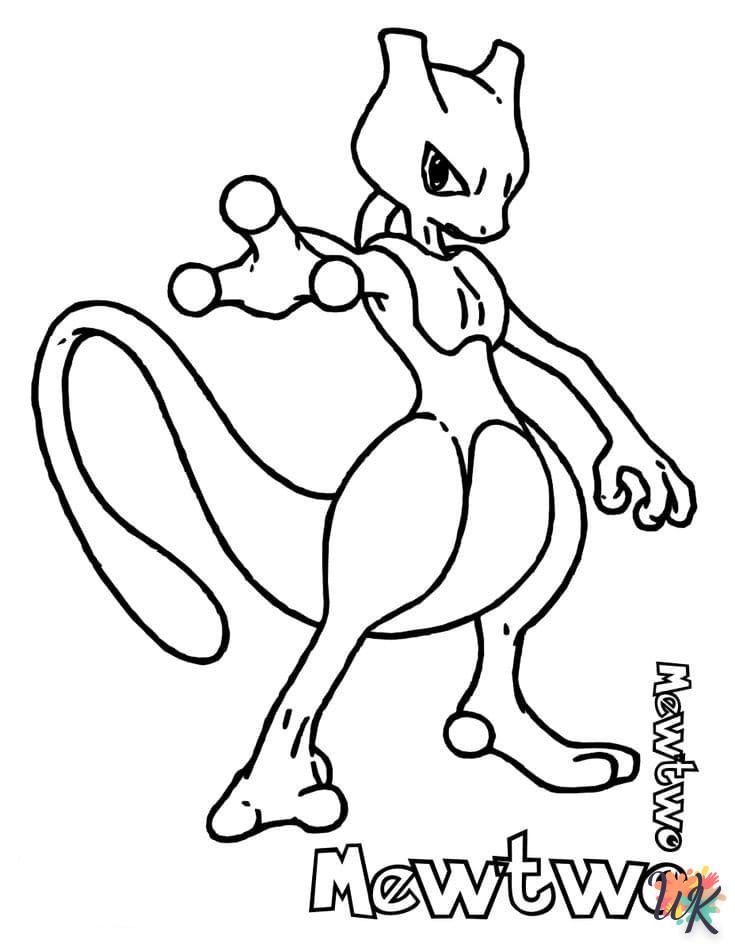 coloriage Mewtwo  pour enfant de 5 ans