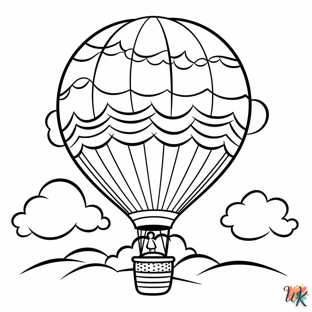 coloriage Montgolfière  a imprimer pour enfant de 4 ans