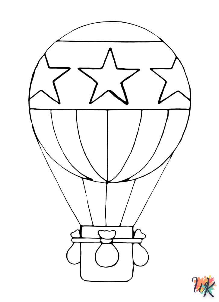 coloriage Montgolfière  gratuit à imprimer 1