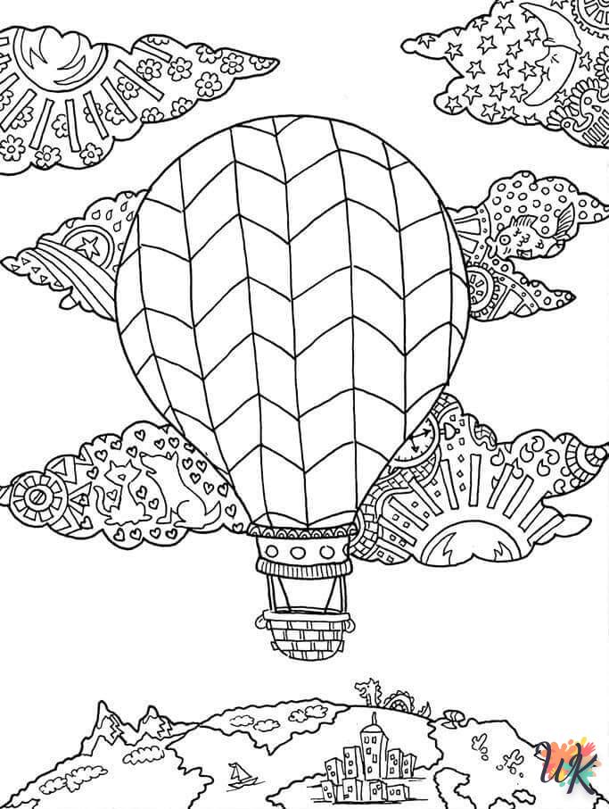 coloriage Montgolfière  à imprimer gratuitement 2