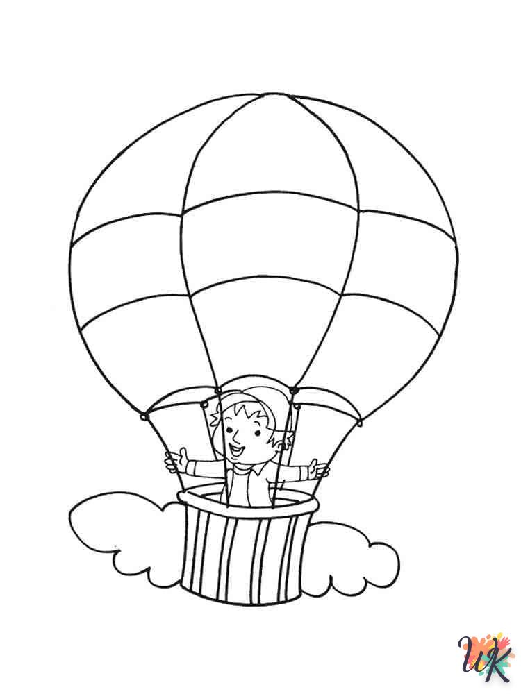 coloriage Montgolfière  à imprimer pour enfant de 7 ans