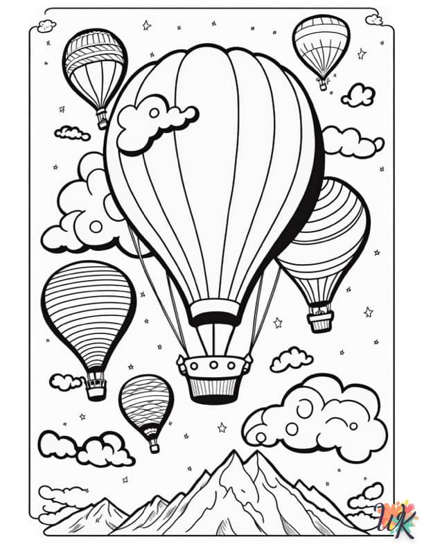 coloriage Montgolfière  enfant 5 ans à imprimer