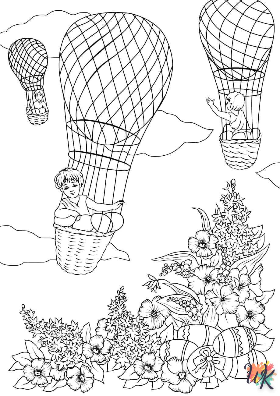 coloriage Montgolfière  à imprimer pour enfant de 4 ans