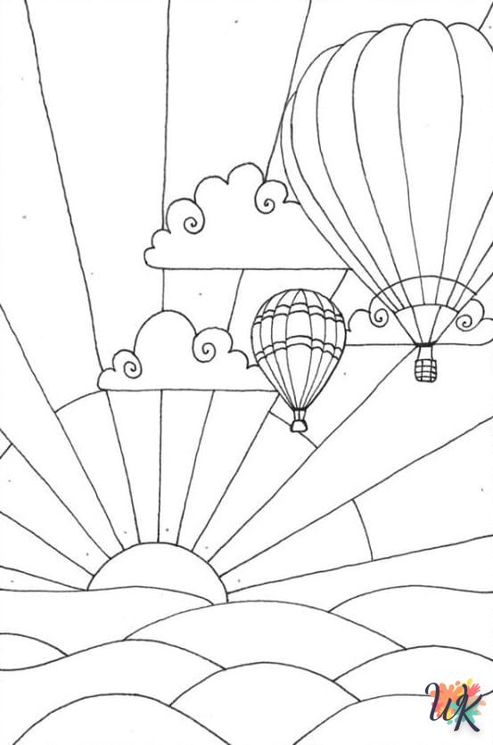 coloriage Montgolfière  a imprimer pour enfant de 4 ans 1