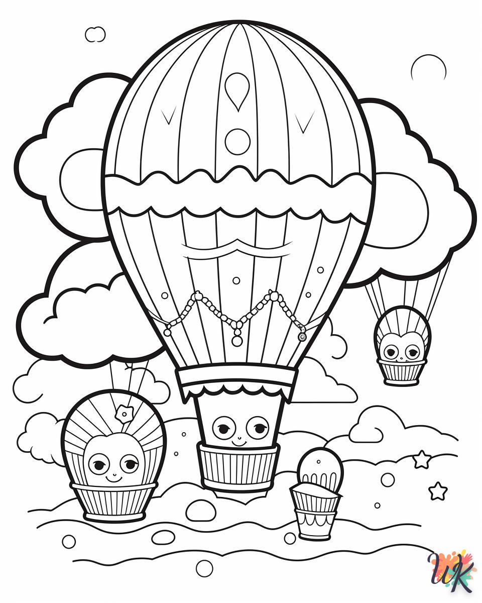 coloriage Montgolfière  pour enfants