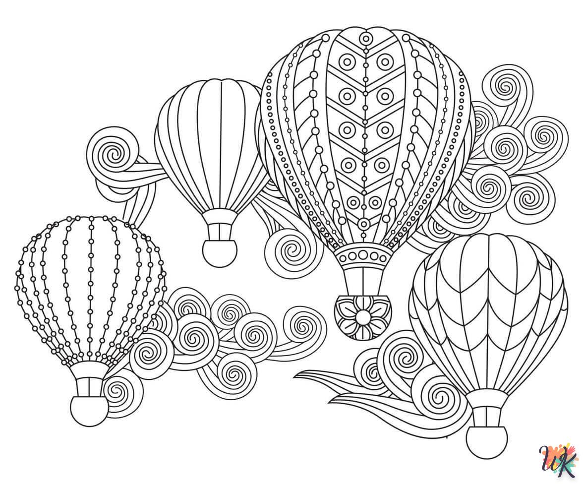 coloriage Montgolfière  à colorier en ligne gratuit 1