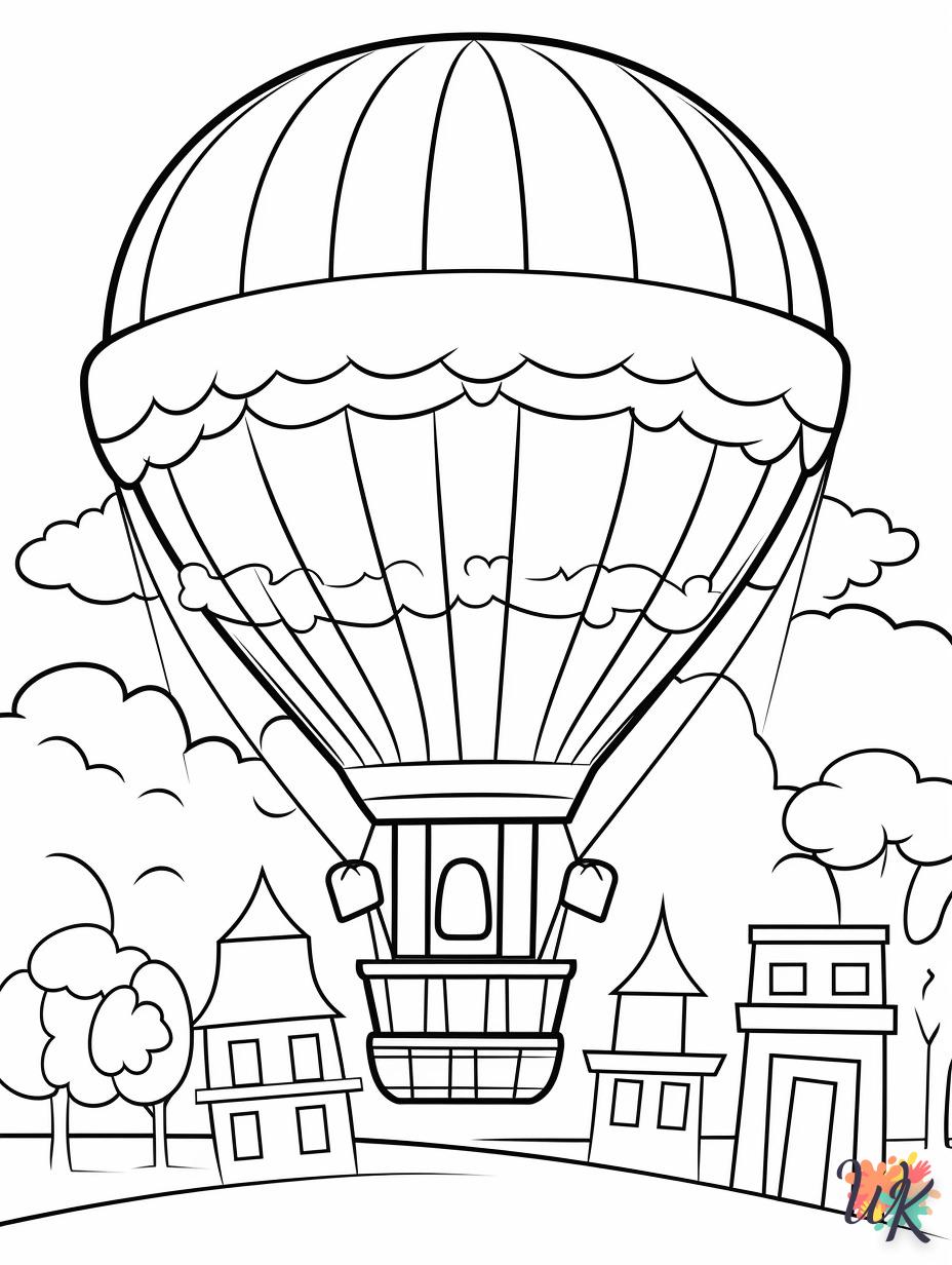 coloriage Montgolfière  enfant 6 ans à imprimer