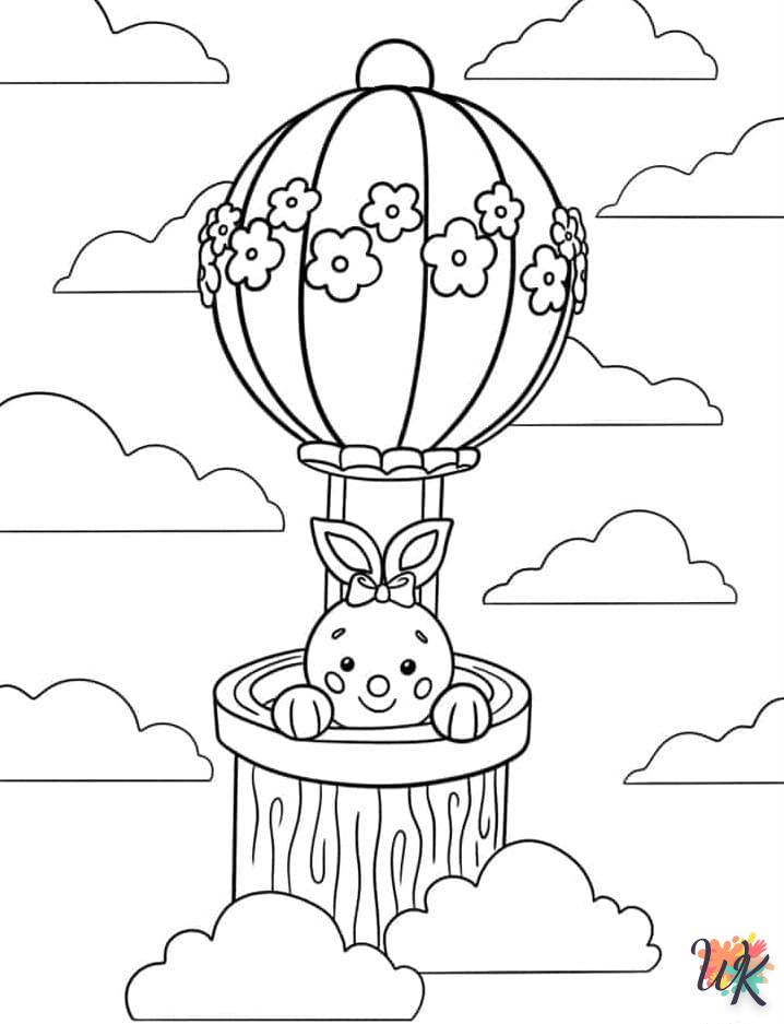 coloriage Montgolfière  a dessiner en ligne