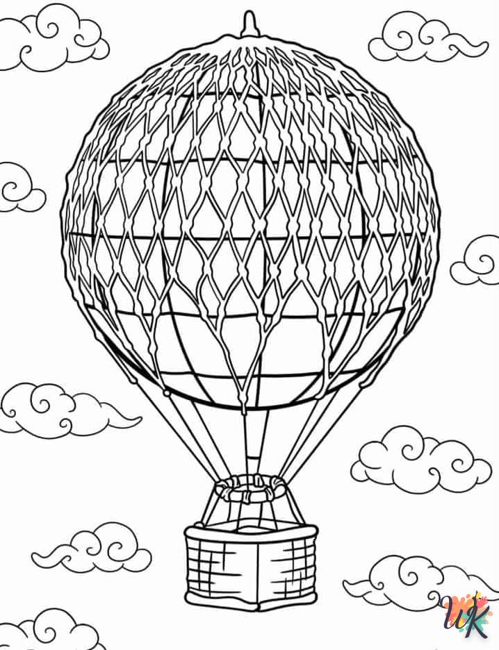 image de coloriage Montgolfière  pour enfant