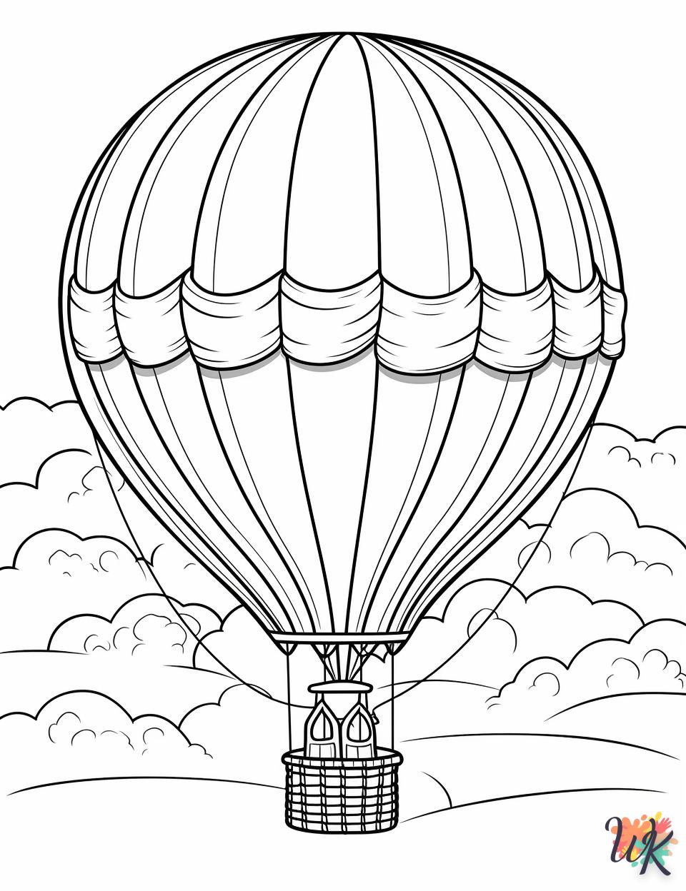 coloriage Montgolfière  à colorier en ligne gratuit