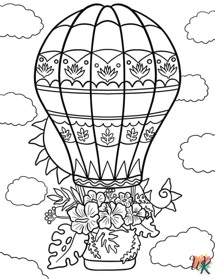 coloriage Montgolfière  pour enfant a imprimer gratuit