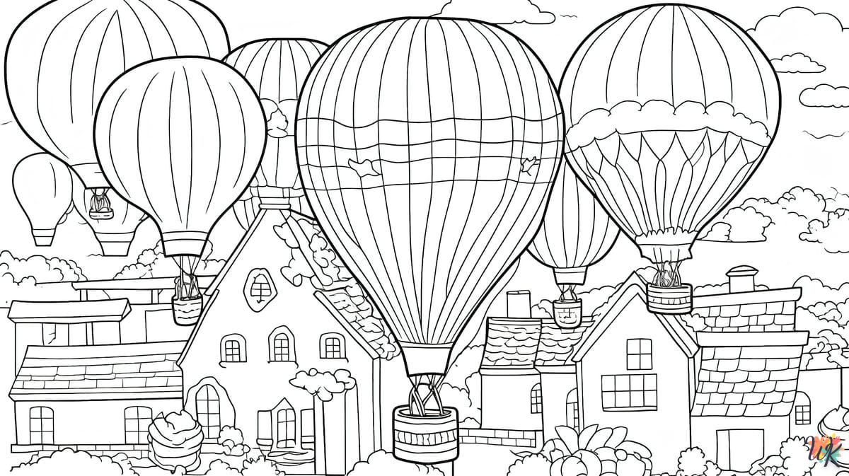 coloriage Montgolfière  gratuit en ligne