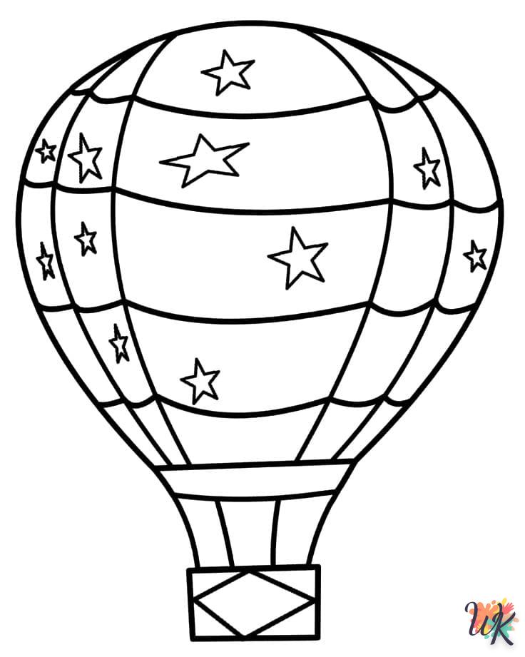 imprimer coloriage Montgolfière  pour enfant