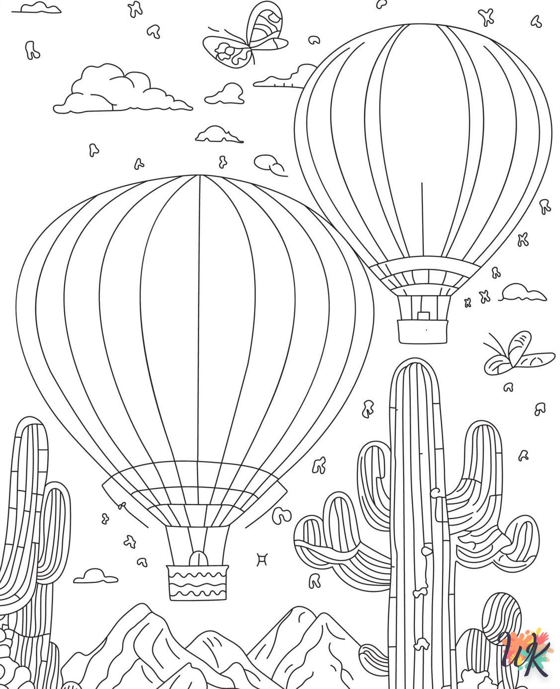 coloriage Montgolfière  pour enfants a imprimer gratuit