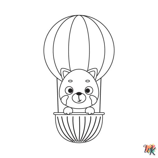 coloriage Montgolfière  à imprimer pour enfant de 2 ans