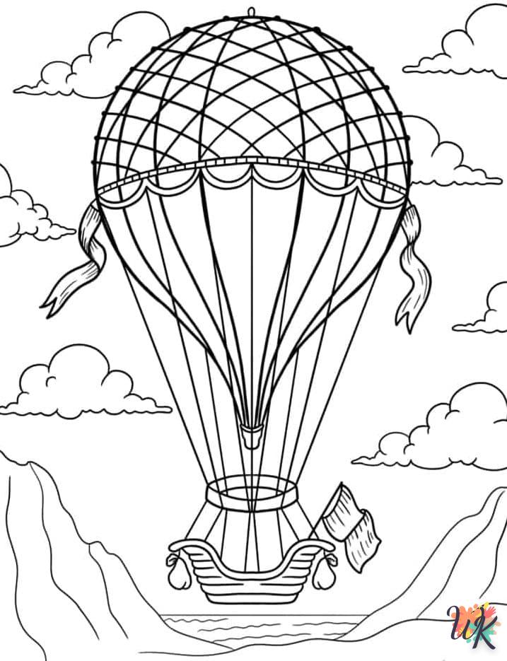 coloriage Montgolfière  animaux enfant a imprimer