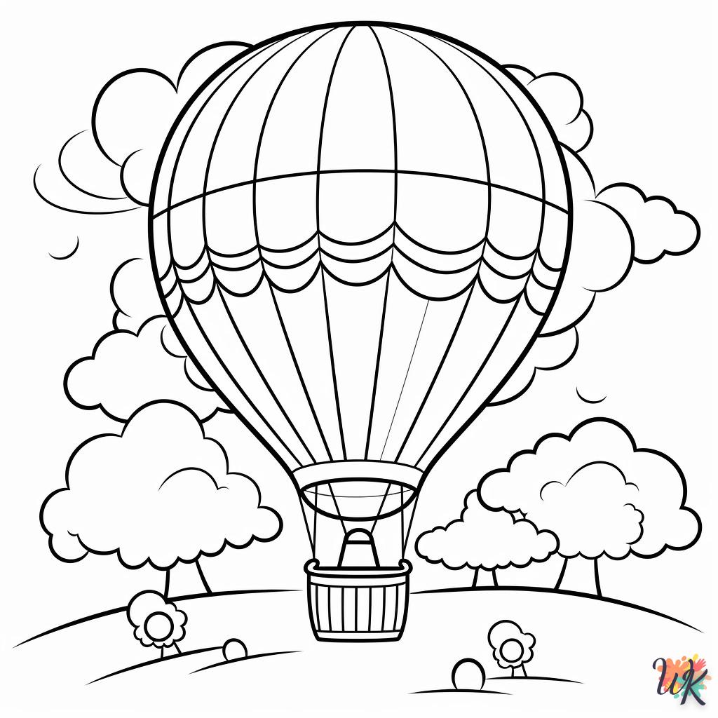 coloriage Montgolfière  pour enfant de 6 ans