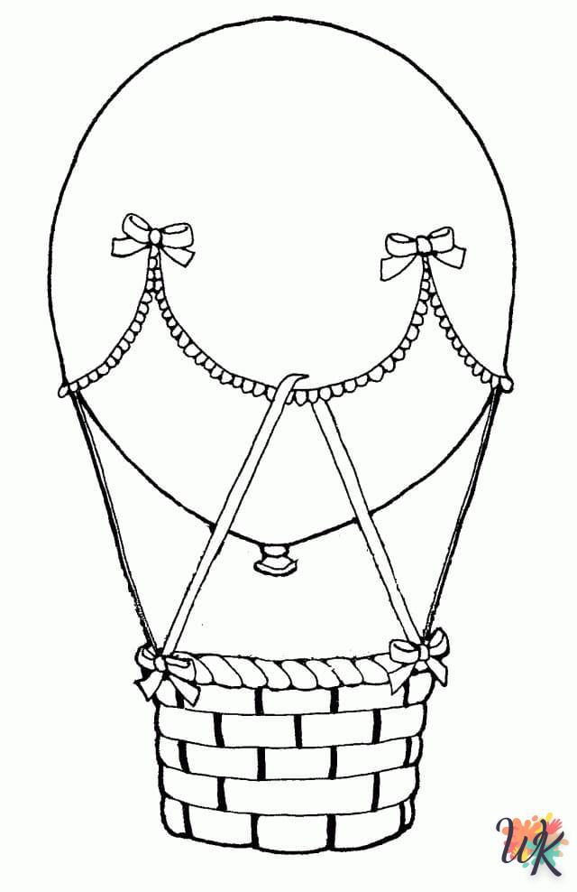 coloriage Montgolfière  animaux enfant a imprimer 1