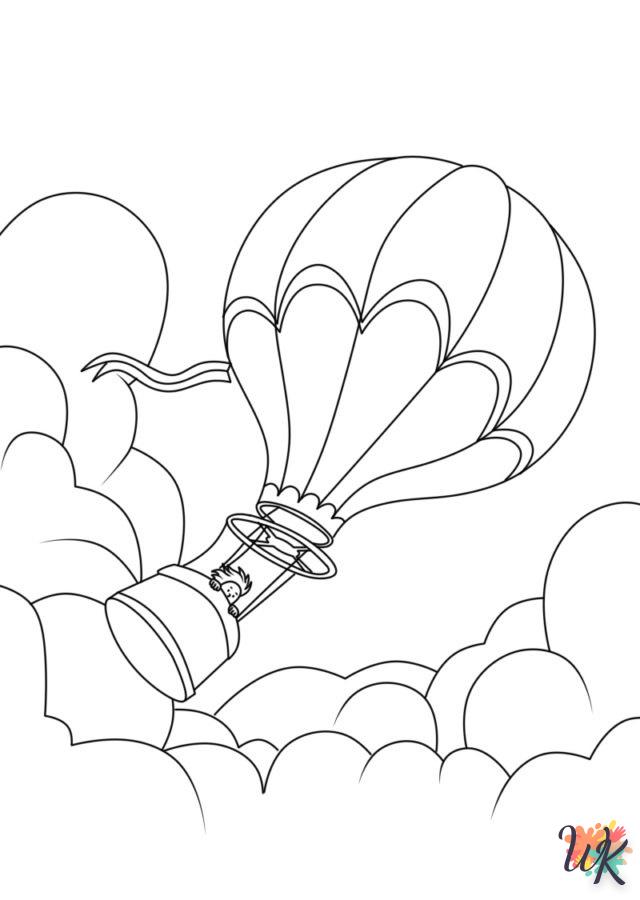 coloriage Montgolfière  à imprimer pour enfant de 2 ans 1