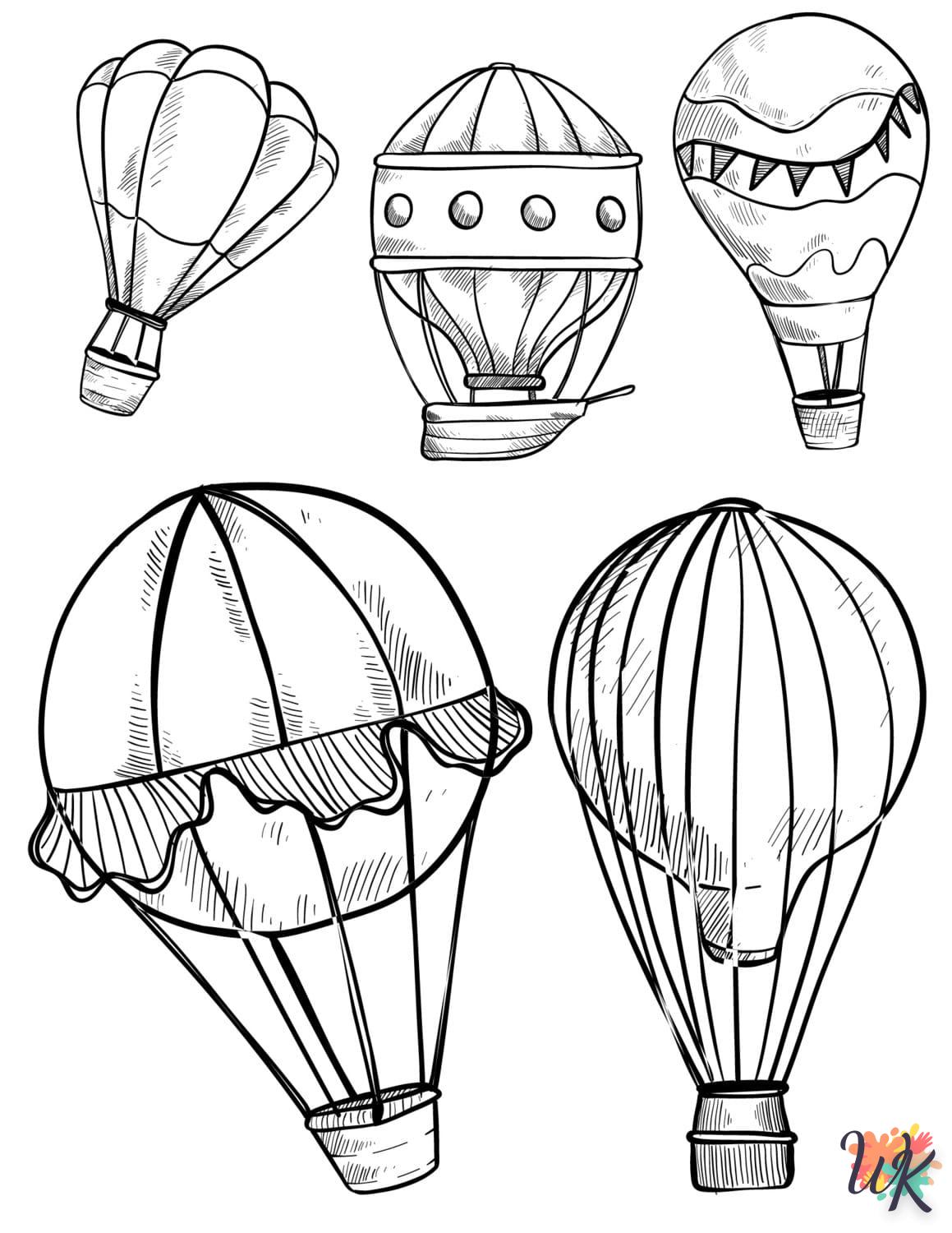 coloriage Montgolfière  à imprimer pour enfant de 4 ans 1