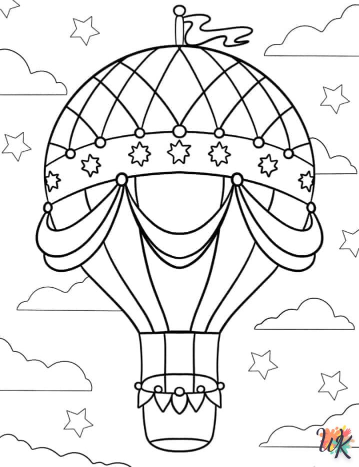 coloriage Montgolfière  pour enfants à télécharger 1