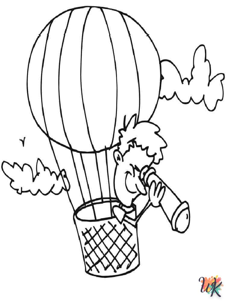 coloriage Montgolfière  à imprimer pour enfant de 10 ans