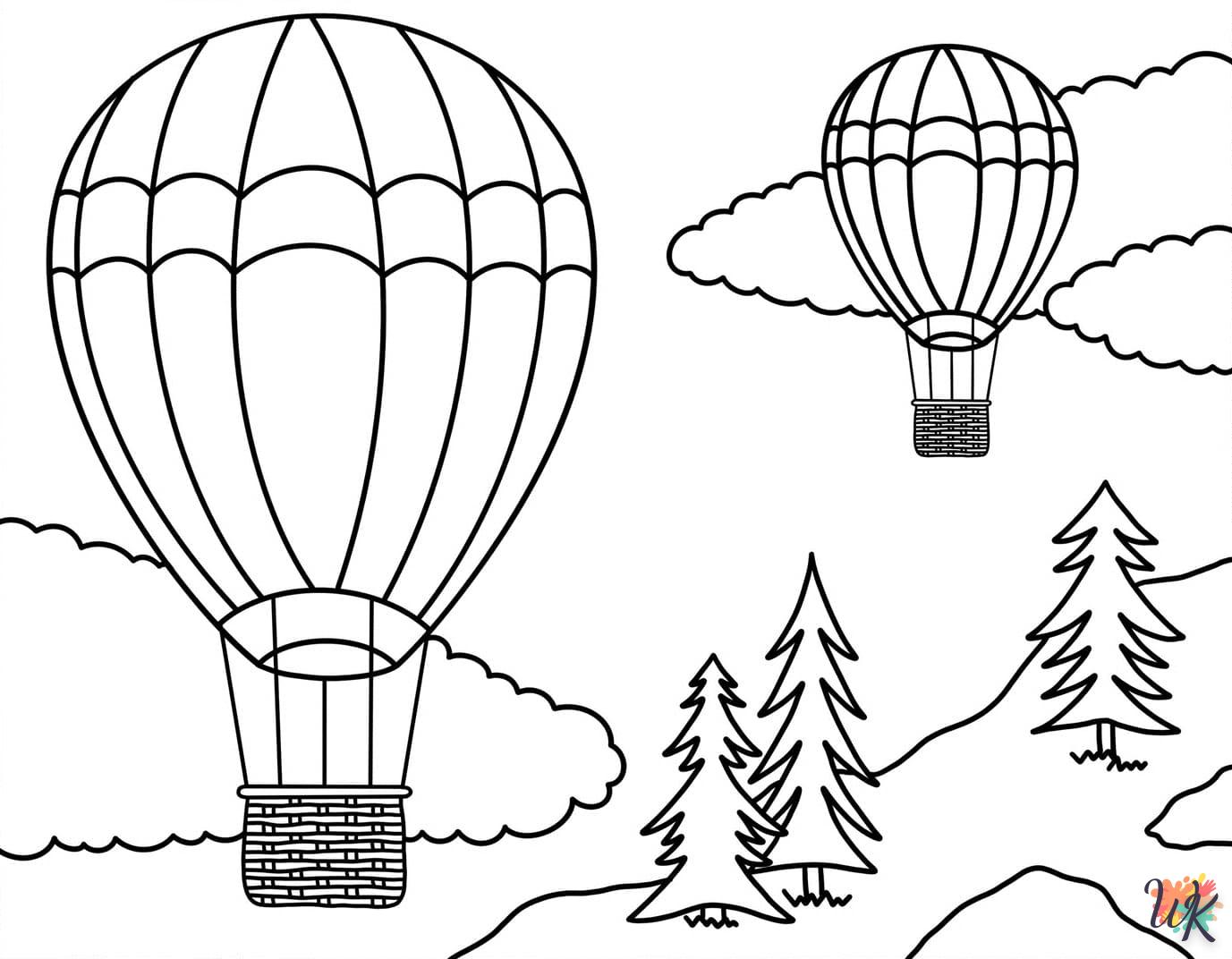 coloriage Montgolfière  en ligne pour bebe de 2 ans