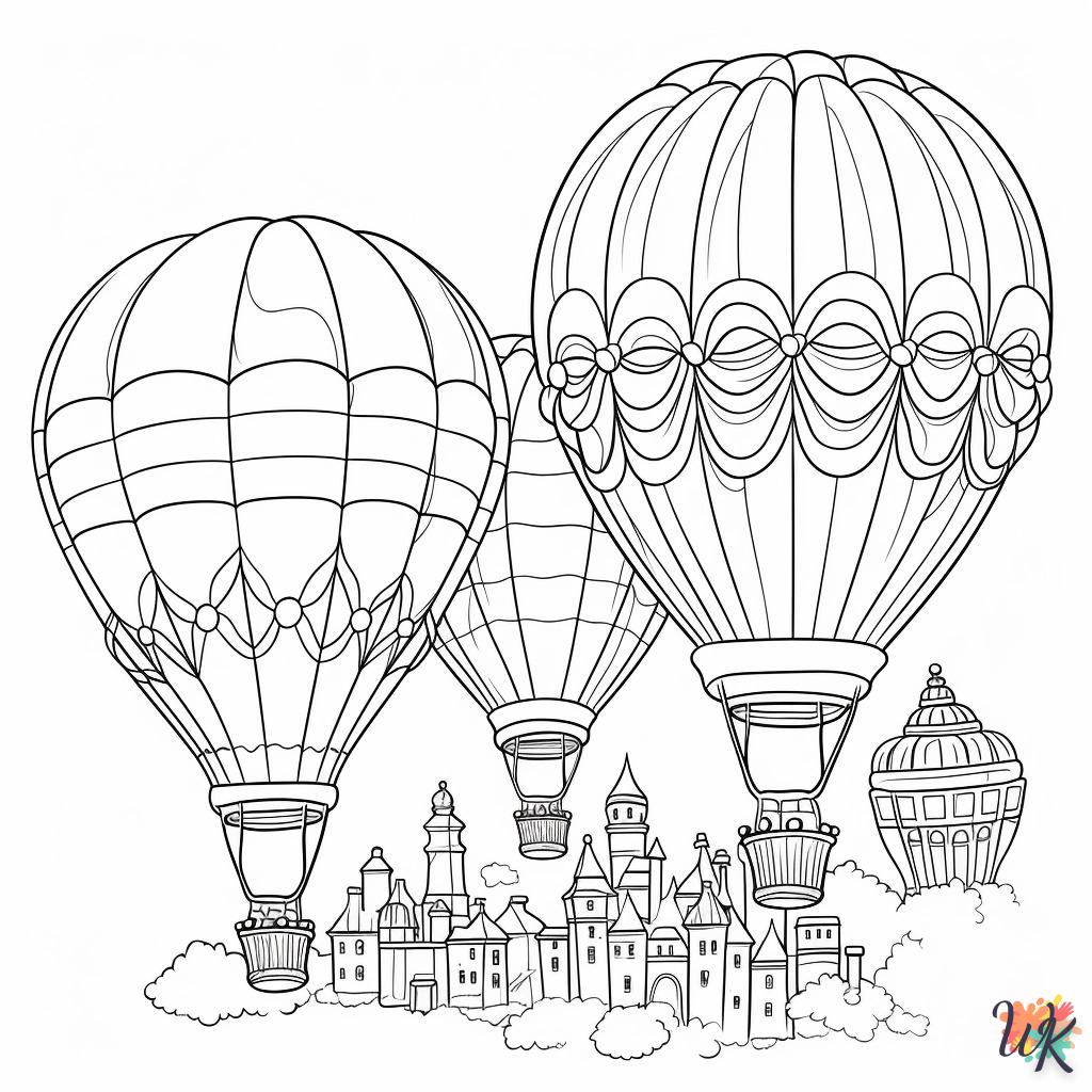 coloriage Montgolfière  en ligne gratuit pour 12 ans