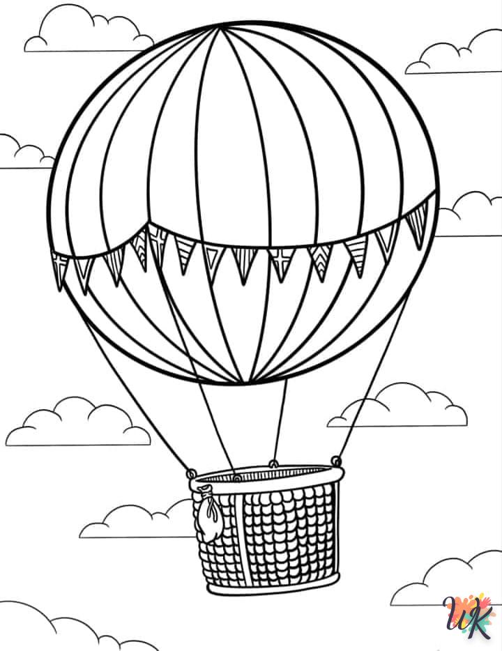 coloriage Montgolfière  enfant à imprimer gratuit