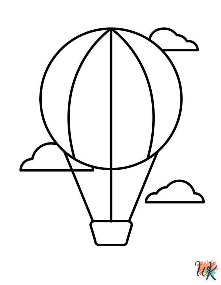 coloriage Montgolfière  à imprimer pour enfant de 3 ans