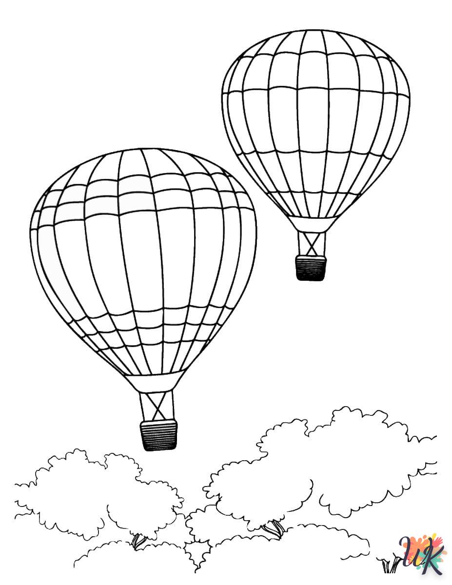 coloriage Montgolfière  gratuit pour enfants