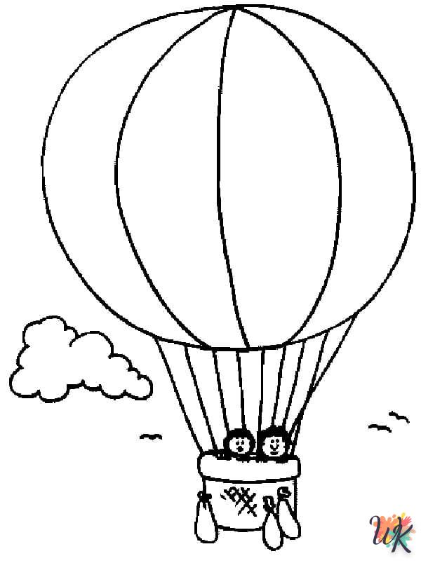 coloriage Montgolfière  gratuit en ligne 1