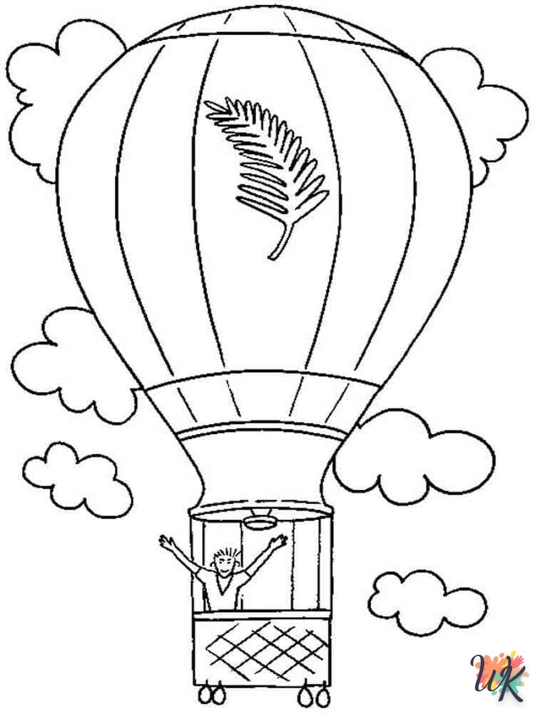 coloriage Montgolfière  pour enfant de 8 ans