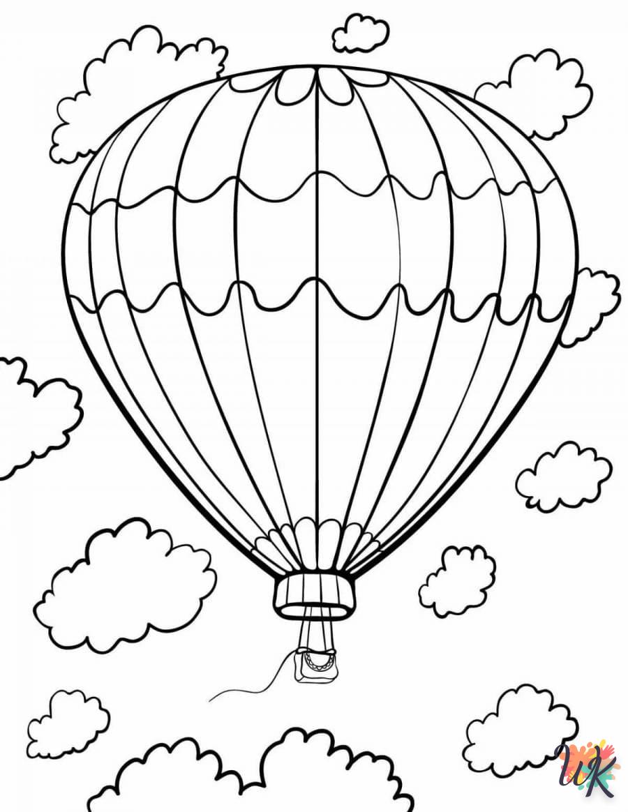 coloriage Montgolfière  à imprimer pour enfant de 3 ans 1