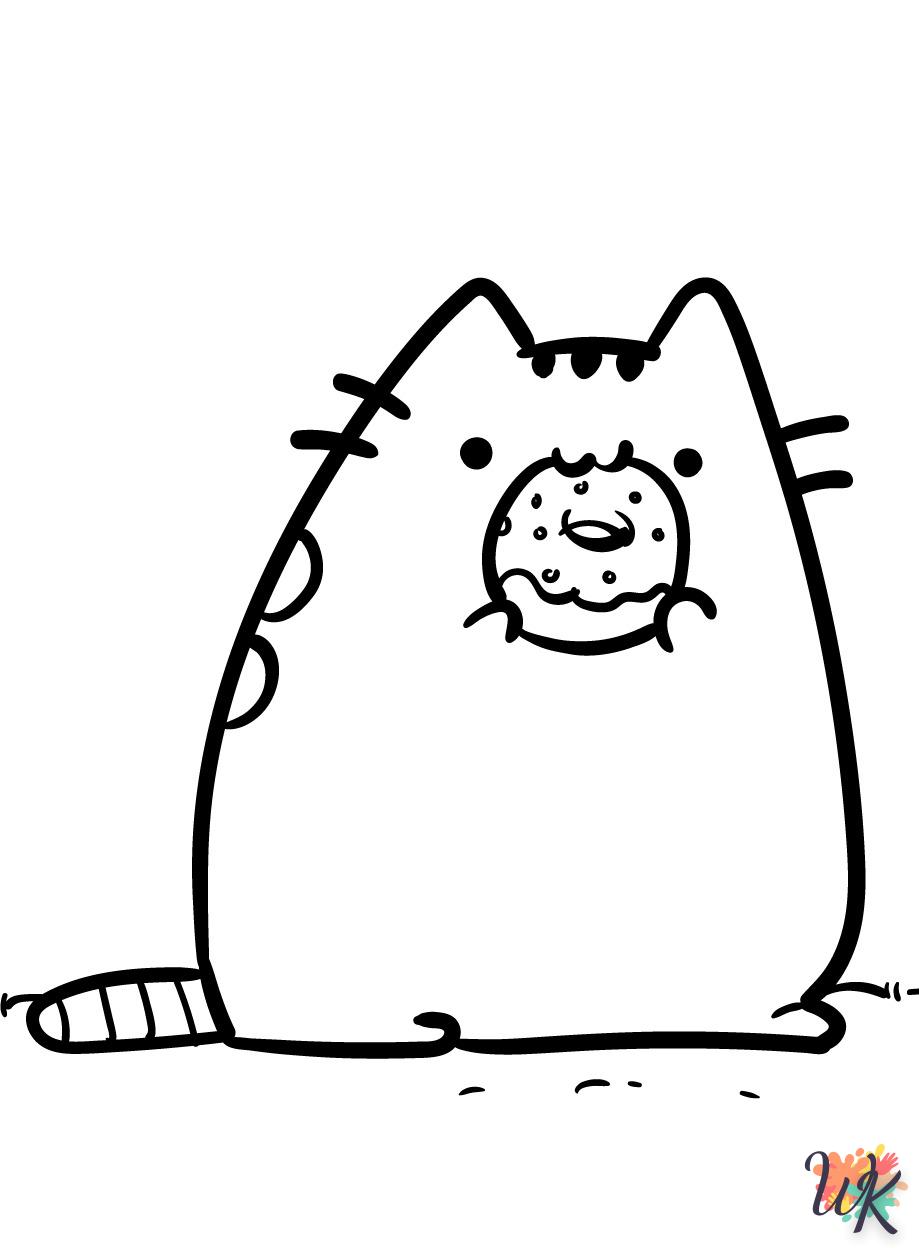 coloriage Pusheen  à numéro adulte en ligne gratuit